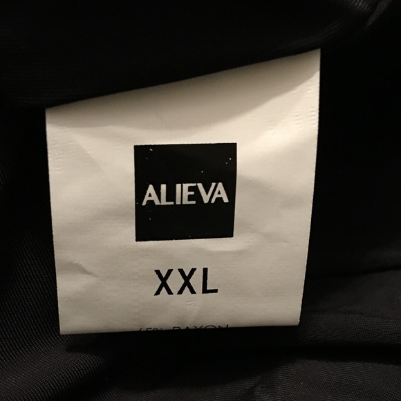 ALIEVA DASHA MODERN ASYMMETRICAL ONE SLEEVE MIDI DRESS IN BLACK Size XXL - Picture 11 of 12